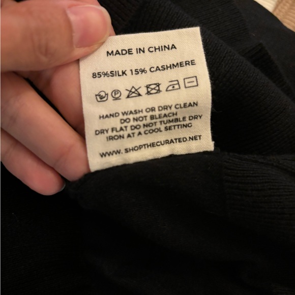 The Curated The Silk Cardigan in Black - Picture 7 of 8